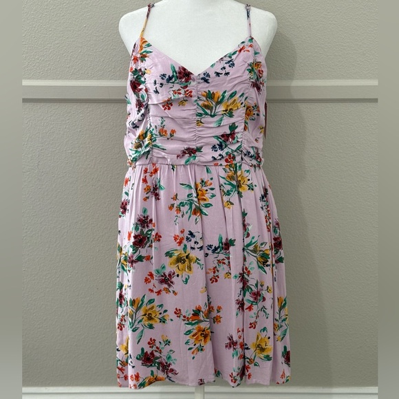 Lavender + Floral Mini Dress - Picture 1 of 11